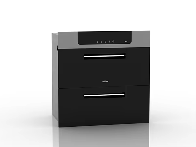 Modern Double Drawer Built In Kitchen Appliance With Black Gray Exterior 3d model
