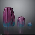 Colorful Decorative Containers With Pink And Blue Gradient Textured Surface In Three Sizes
