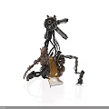 Bio Mechanical Character With Humanoid Features Mechanical Arms Head Device And Cloak In Sci Fi