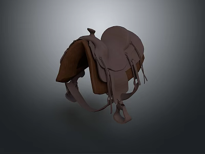 High Quality Brown Leather Saddle With Traditional Design For Daily Riding Use 3d model
