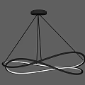 Modern Minimalist Chandelier With Infinity Shape Golden Frame And Illuminated LED Design