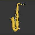 Golden Saxophone Decorative Accessory For Contemporary Home Interior Styling 3d model