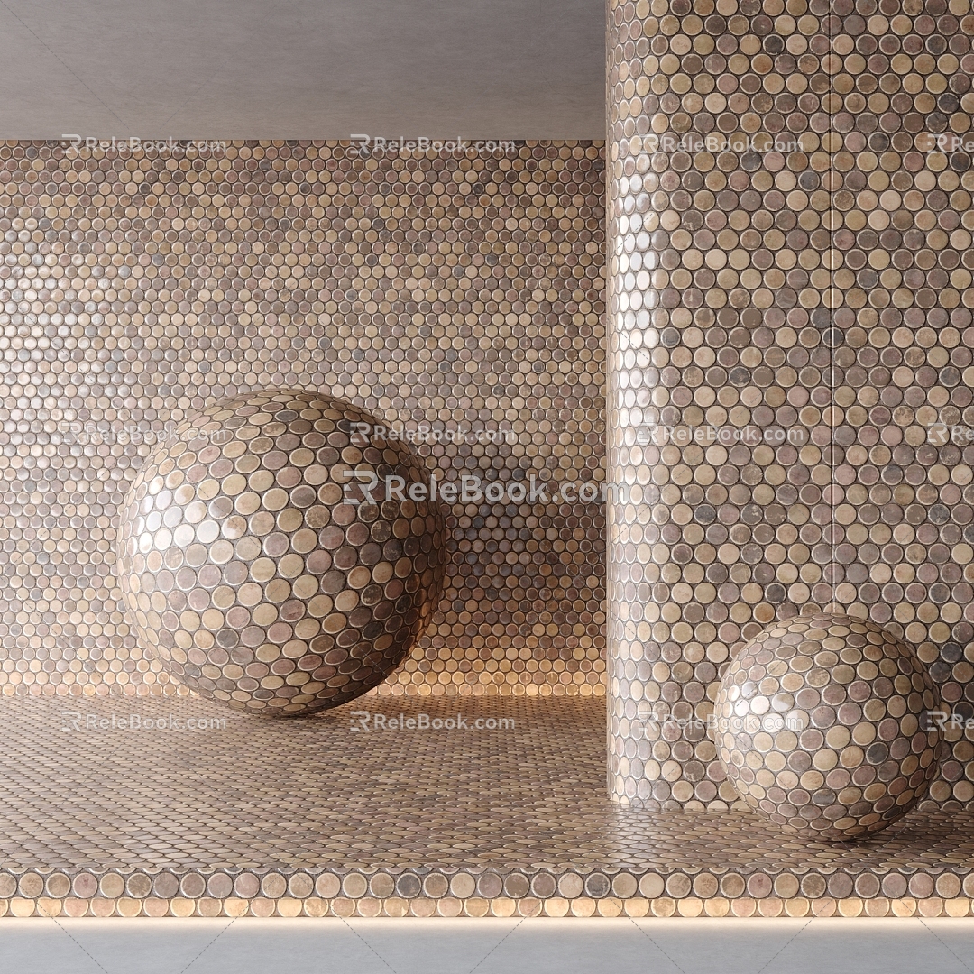 Mosaic Metal Mosaic Material 3d model