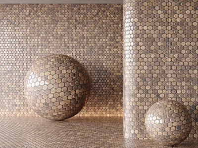 Mosaic Metal Mosaic Material 3d model