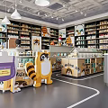 Supermarket Retail Store Featuring Shelves Stocked With Diverse Products And Bright Shopping Environment
