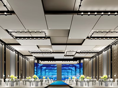 banquet hall hotel banquet hall multi-function hall wedding banquet wedding banquet hall 3d model