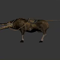 Detailed Fantasy Crocodile Head Horse Body Creature With Saddle And Reins