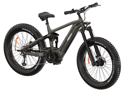 Nakto Electric Fat Tire Bike With Carbon Fiber Frame And Large Black Tires 3d model