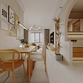 Bright Living Dining Room With White Sofa Floral Paintings And Patterned Rug