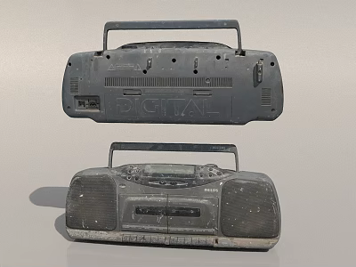 The radio is old. 3d model