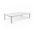 Modern Sofa And Coffee Table Set With White Rectangular Top And Metal Legs 3d model