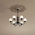 Light panel of retro chandelier 3d model
