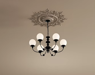 Light panel of retro chandelier 3d model