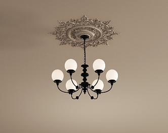 Light panel of retro chandelier 3d model