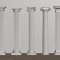 European Column Roman Column Gypsum Column Gypsum Line Cylindrical Square Column 3d model