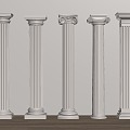 European Column Roman Column Gypsum Column Gypsum Line Cylindrical Square Column 3d model