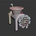 Metal Meat Grinder With Perforated Front Plate Red Handle And Stable Base