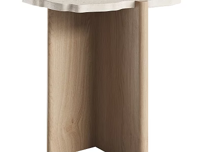 Modern Light Wood Side Table With Clean Lines And Minimalist Structure Design 3d model