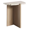 Modern Light Wood Side Table With Clean Lines And Minimalist Structure Design 3d model