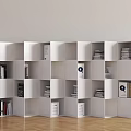 White Modular Cube Shelf Unit Featuring Open Compartments For Books And Items 3d model