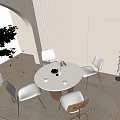 Modern leisure table and chair combination leisure table and chair 3d model