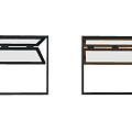 Modern Wall Mounted Shelves With Black Brown Frames And Glass Panels 3d model