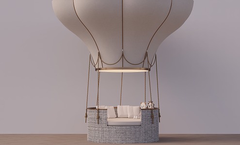 Bed Children's Bed Hot Air Balloon Round Bed 3d model