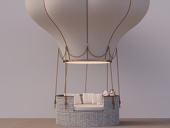 Bed Children's Bed Hot Air Balloon Round Bed 3d model