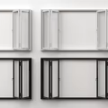 Modern Double Casement Windows With White And Black Frames In Open Style 3d model