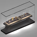 Museum Glass Exhibition Case Displaying Ancient Artifacts And Historical Relics