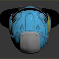 Futuristic Blue And White Helmet With Orange Visor And Modern Protective Design