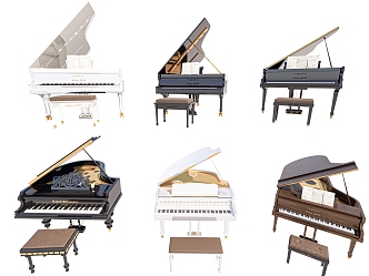 Modern Piano Shang Yan Musical Instrument Grand Piano Combination 3d model