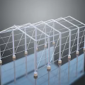 Transparent Geometric Frame Structures With Multiple Metal Supports And Reflective Surfaces