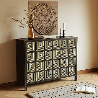 Antique Entrance Cabinet Side Cabinet 3d model