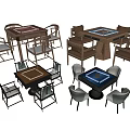 New Chinese Mahjong Table and Chair Mahjong Table Combination Chess Table 3d model