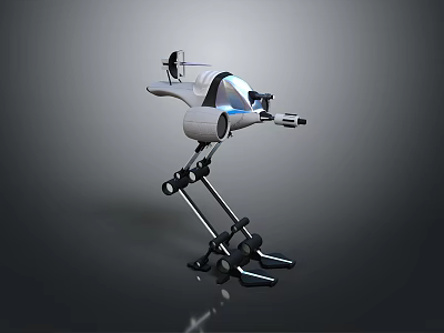 Futuristic Mechanical Robot Character With Bio Inspired Legs And Sensor Head Design 3d model