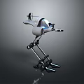 Futuristic Mechanical Robot Character With Bio Inspired Legs And Sensor Head Design 3d model