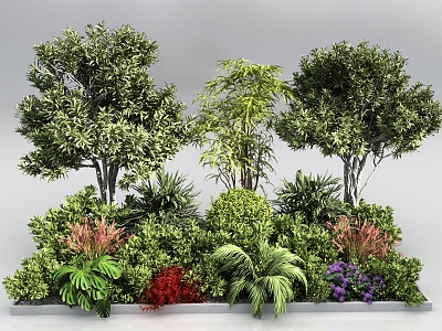 Plant Pile Plant Landscape Plant Garden Plant Group Sketch Park Plant Big Tree Shrub Ball Flowers Greening 3d model