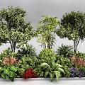 Plant Pile Plant Landscape Landscape Plant Garden Plant Group Sketch Park Plant Big Tree Shrub Ball Flowers Greening 3d model