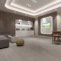 Modern Bright Bank Lobby Interior With Elegant Brand Wall And Smooth Marble Floor Design
