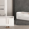 Bathtub Bidet Integrated Bathtub Separate Bathtub Toiletries Slippers 3d model