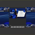 Modern Presentation Stage With Large Screen Displaying Innovate And Blue Wave Design