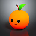 Cute Orange Themed Household Decor with Smiling Face Green Leaf and Brown Stem