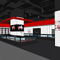 Modern Supermarket Interior With Open Layout Wooden Shelves Fruits Vegetables And Hanging Lights
