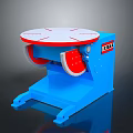 TURBEX Blue Industrial Rotary Workbench With White Tabletop And Red Components 3d model