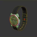 Stylish Smartwatch With Black Silicone Strap Red Silver Dial And Digital