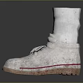 White Socks Boots with Fabric Upper Red Trim and White Laces Design