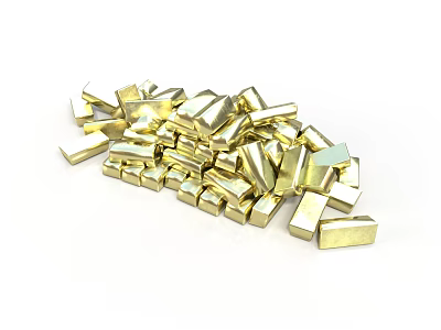 Golden Small Square Metal Household Items For Practical Daily Use And Decoration 3d model