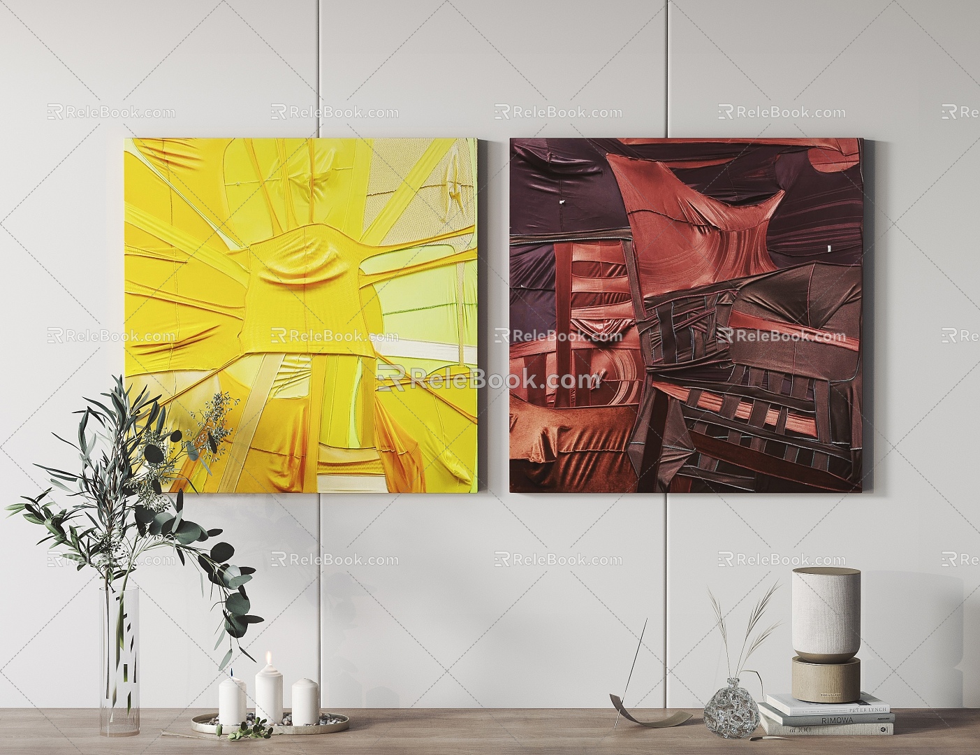 Modern Hanging Painting Decorative Painting 3d model