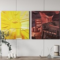 Modern Hanging Painting Decorative Painting 3d model